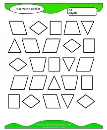 Geometrik Şekiller Çalışma Sayfaları